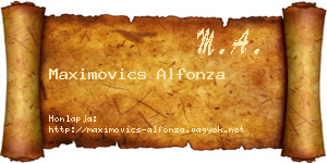 Maximovics Alfonza névjegykártya